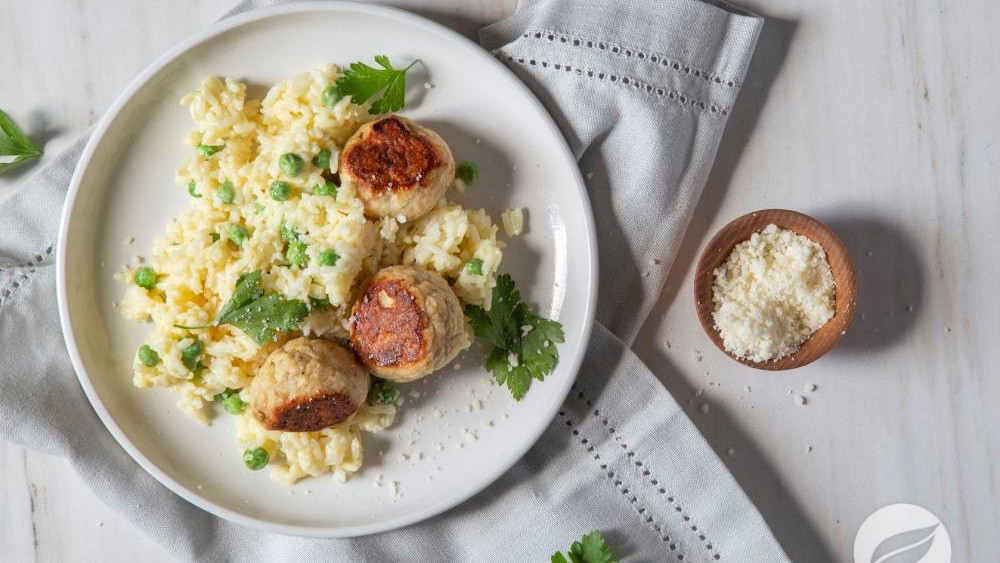 Image of Chicken Meatballs with Cheesy Rice