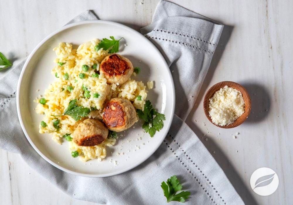 Image of Chicken Meatballs with Cheesy Rice