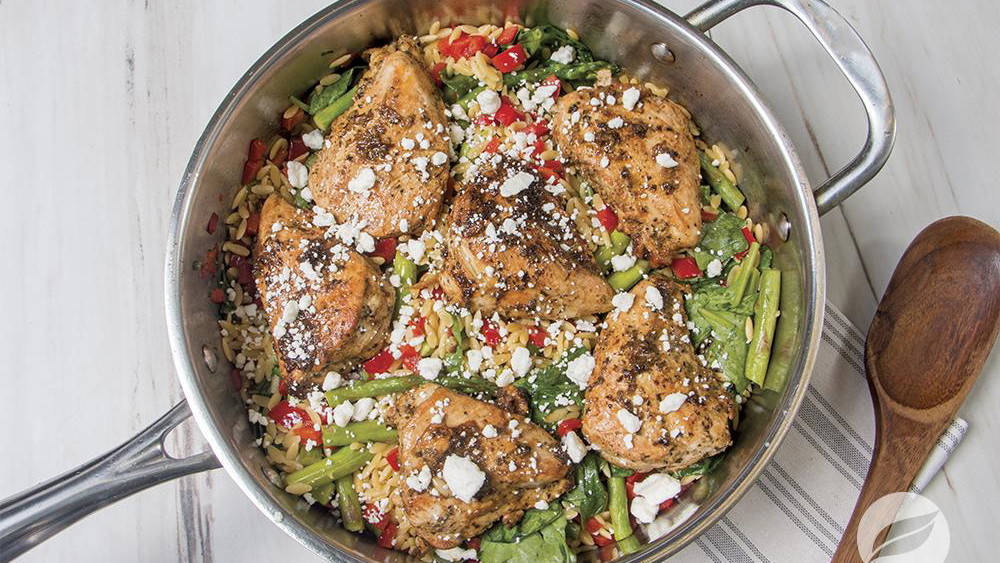 Image of Rosemary Garlic Chicken with Vegetable Orzo