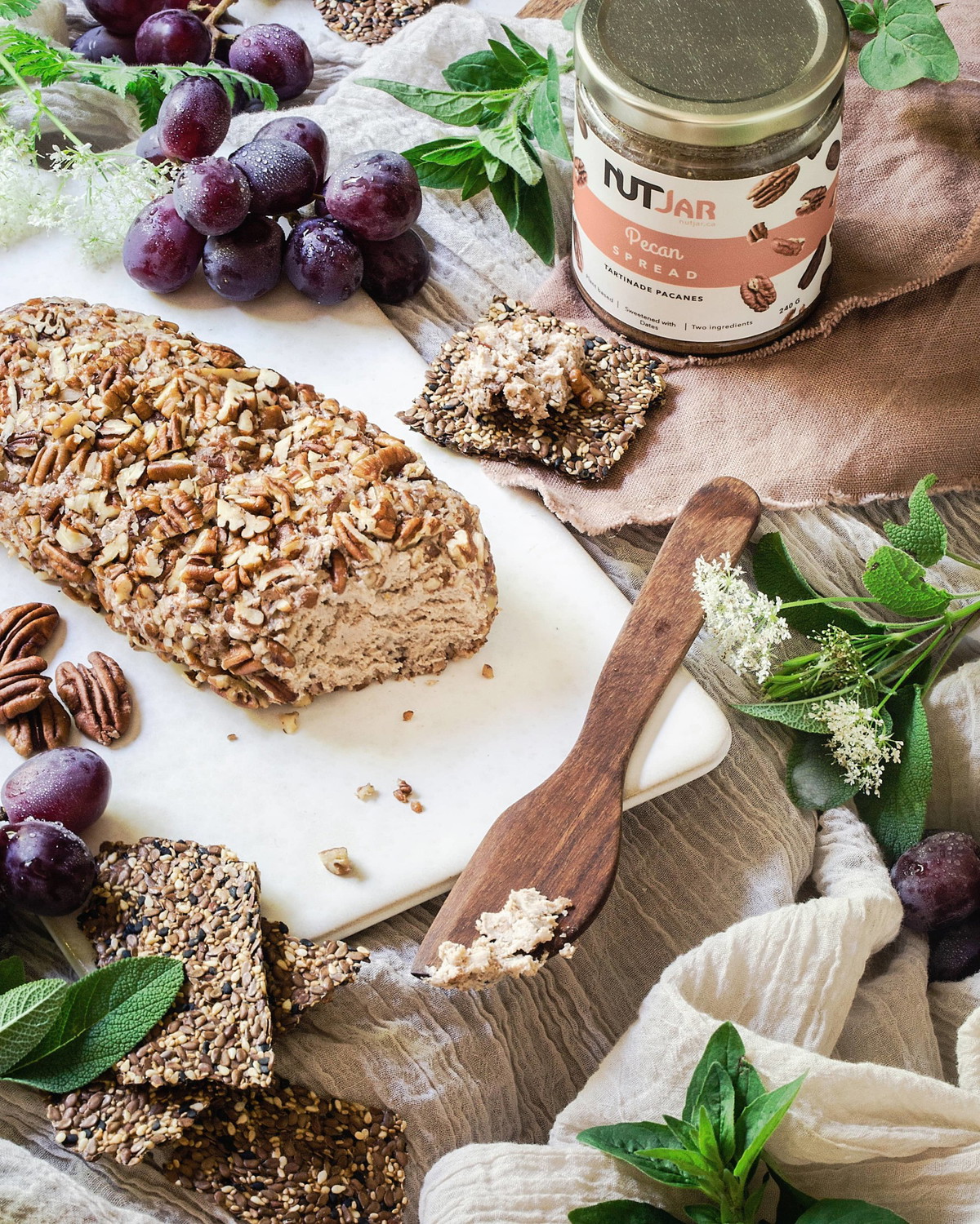 Pecan Crusted Baked Goat Cheese