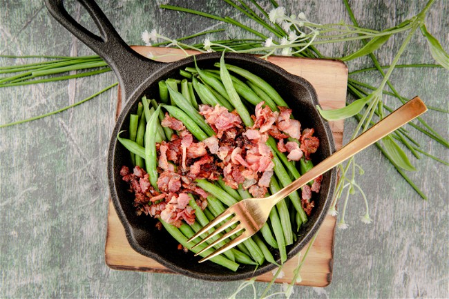 Image of Sautéed French Bean with Crispy Bacon