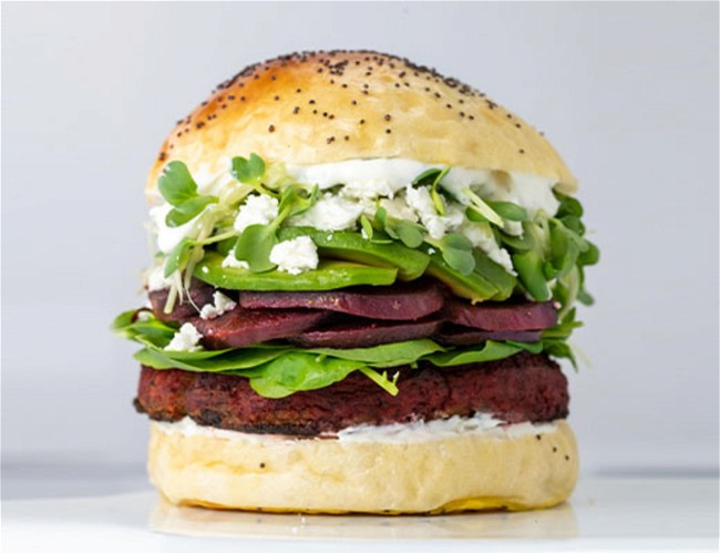 Image of Plant Based Beet and Sweet Potato Burger