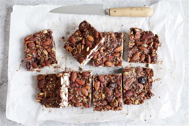 Image of Roasted Almond, Sesame, Goji Berry and Date Bars
