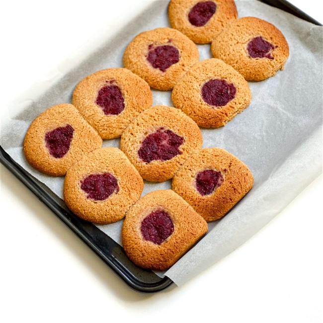 Image of Berry Almond Thumbprint Cookies