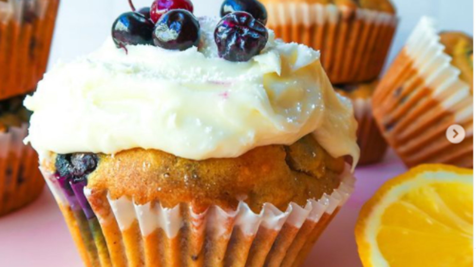 Image of CAFE STYLE BLUEBERRY & LEMON CURD MUFFINS