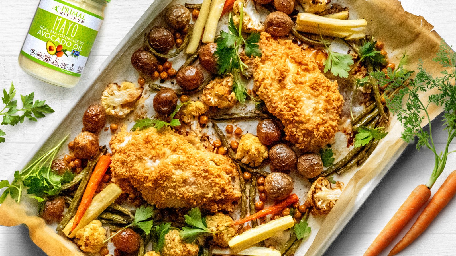 Image of Parmesan Chicken & Vegetables Sheet Pan Dinner