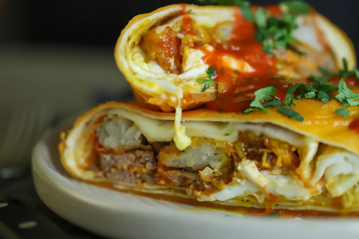 Cheese Crusted Breakfast Burrito