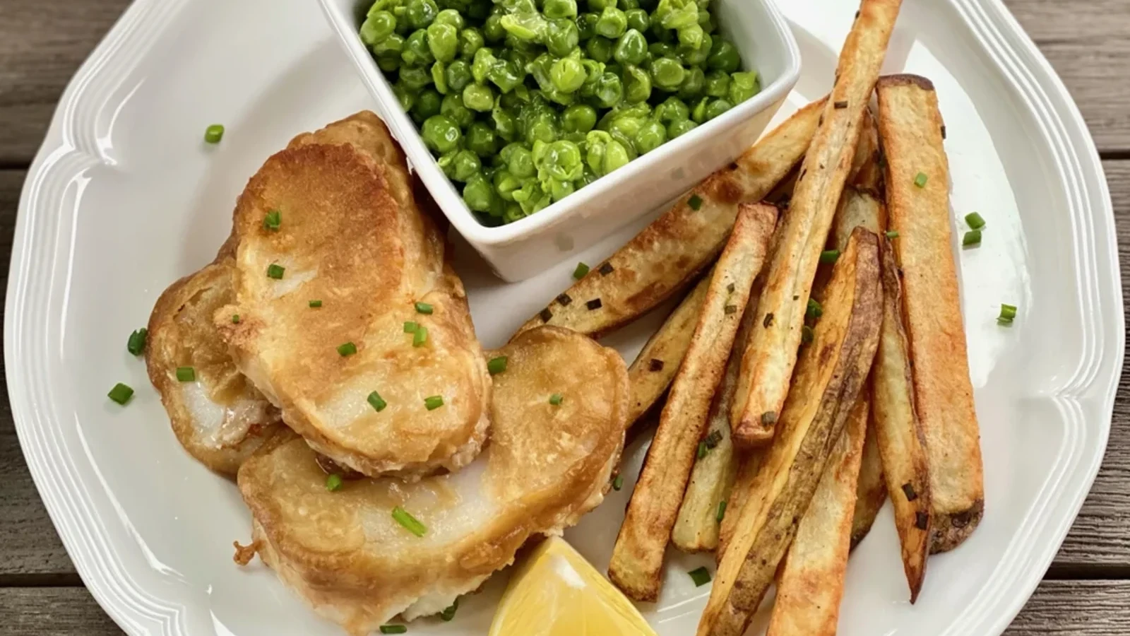 Image of Alaska Cod Fish 'N' Chips (& Mushy Peas)