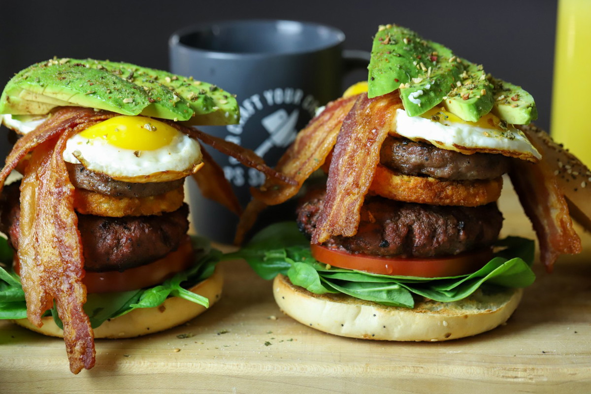 Bacon Bomb Breakfast Burger