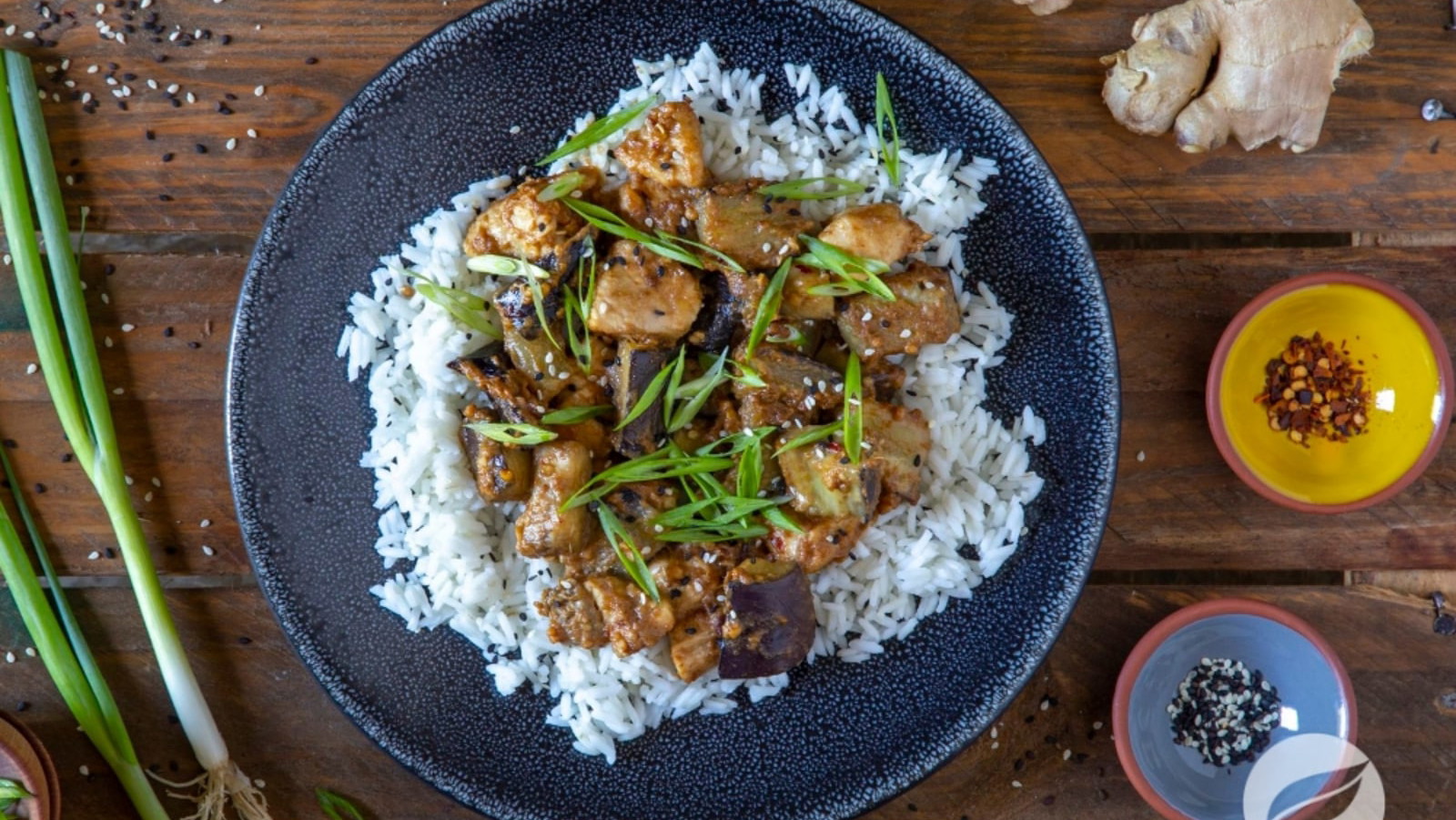 Image of Sesame Ginger Chicken & Eggplant Stir-fry