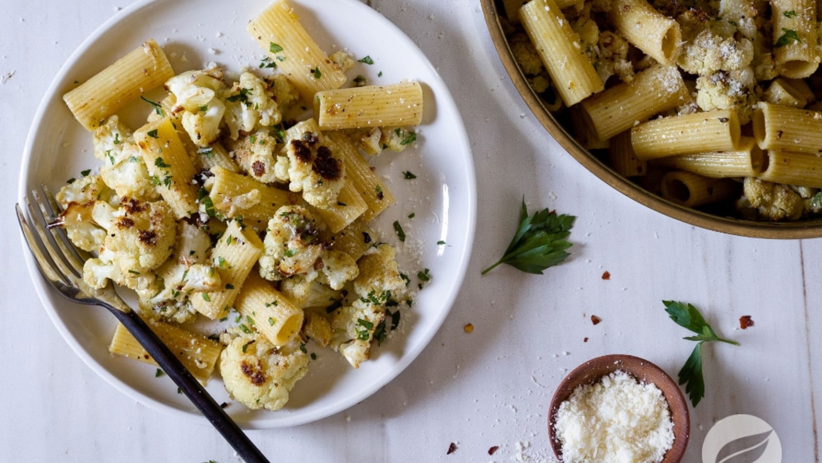 Image of Chili Garlic Pasta with Roasted Cauliflower