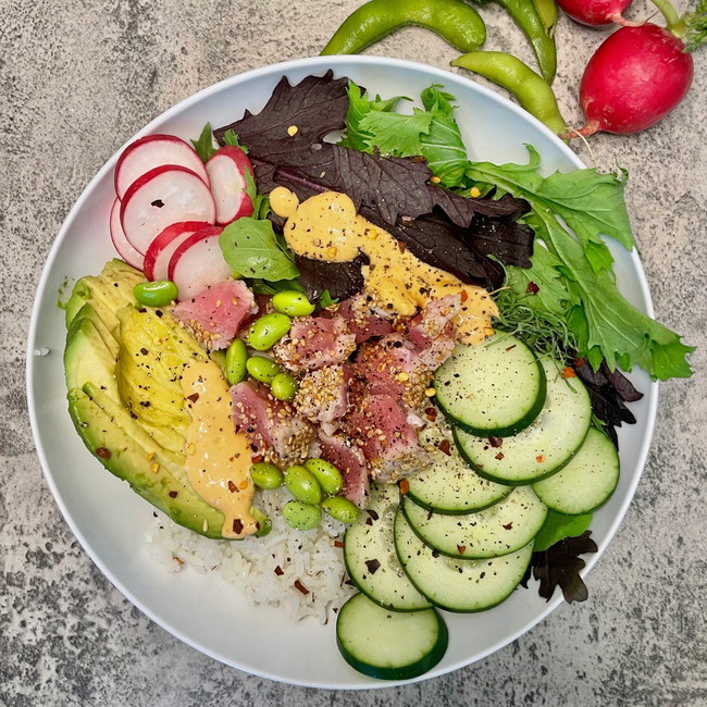 Image of sashimi tuna poke bowl
