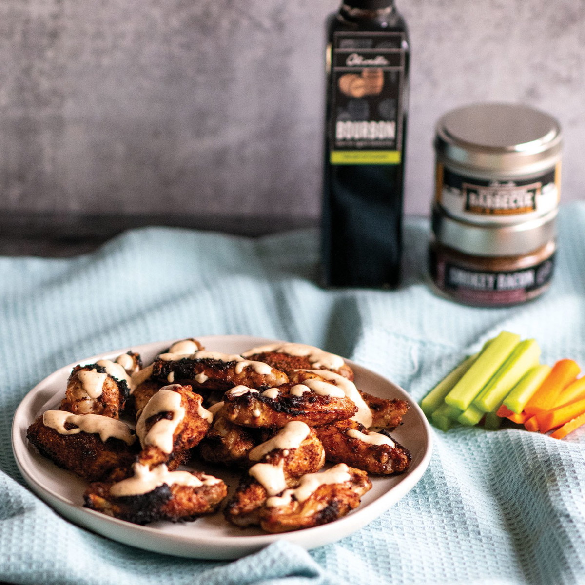 Grilled Chicken Wings with Alabama White Sauce