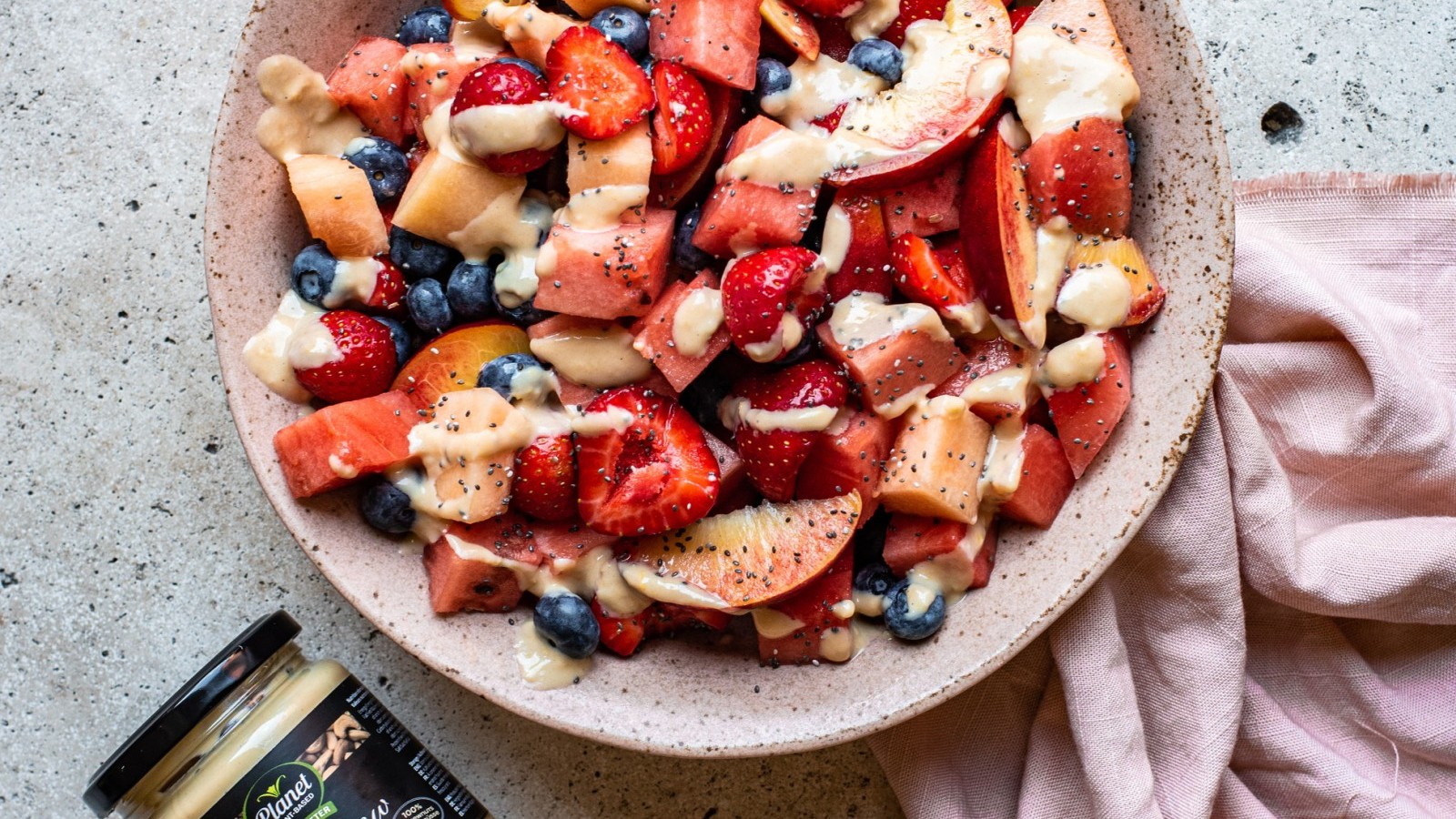 Image of Creamy Cashew Butter Fruit Salad with Chia