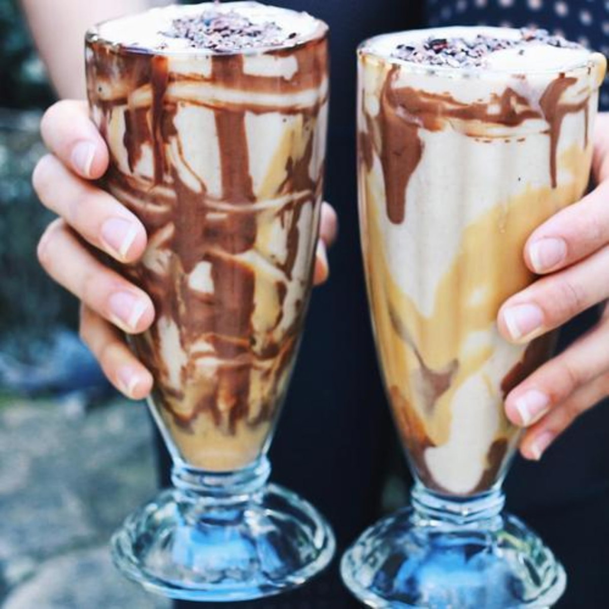 Maca banana split smoothie