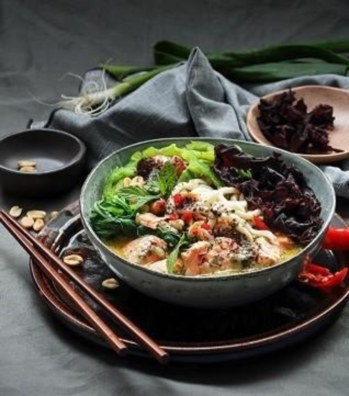 Coconut Seaweed & Salmon Soup