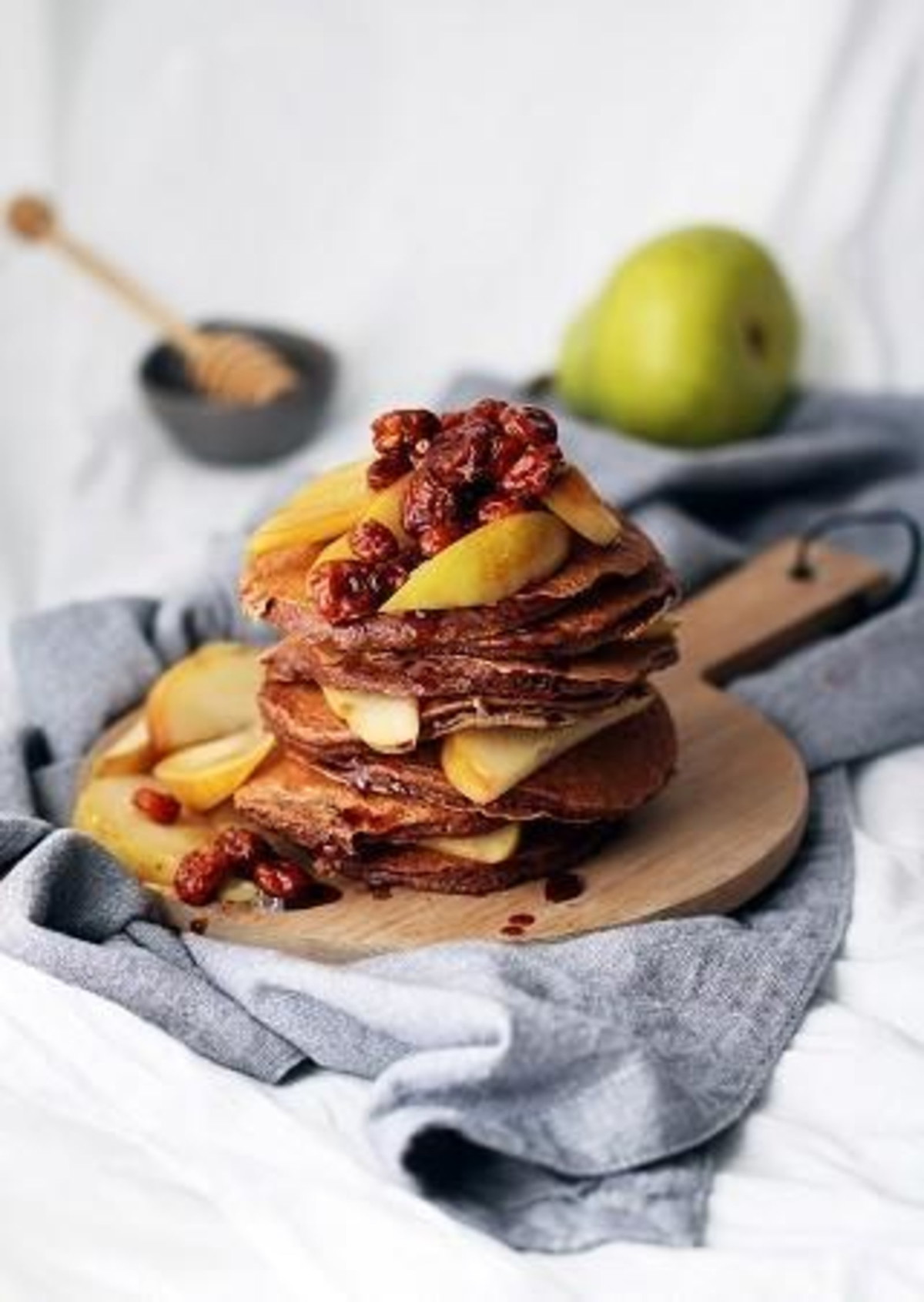 Maca and Cacao pancake stack