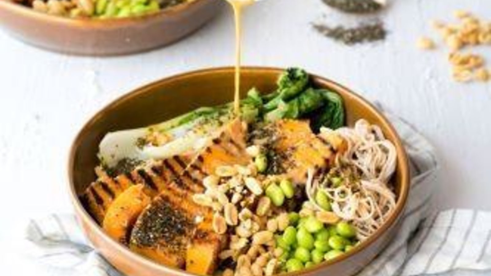 Image of Miso barbeque pumpkin salad with wakame
