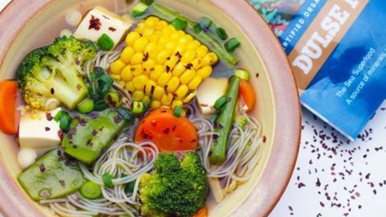 Image of Vegetable soup with dulse flakes 