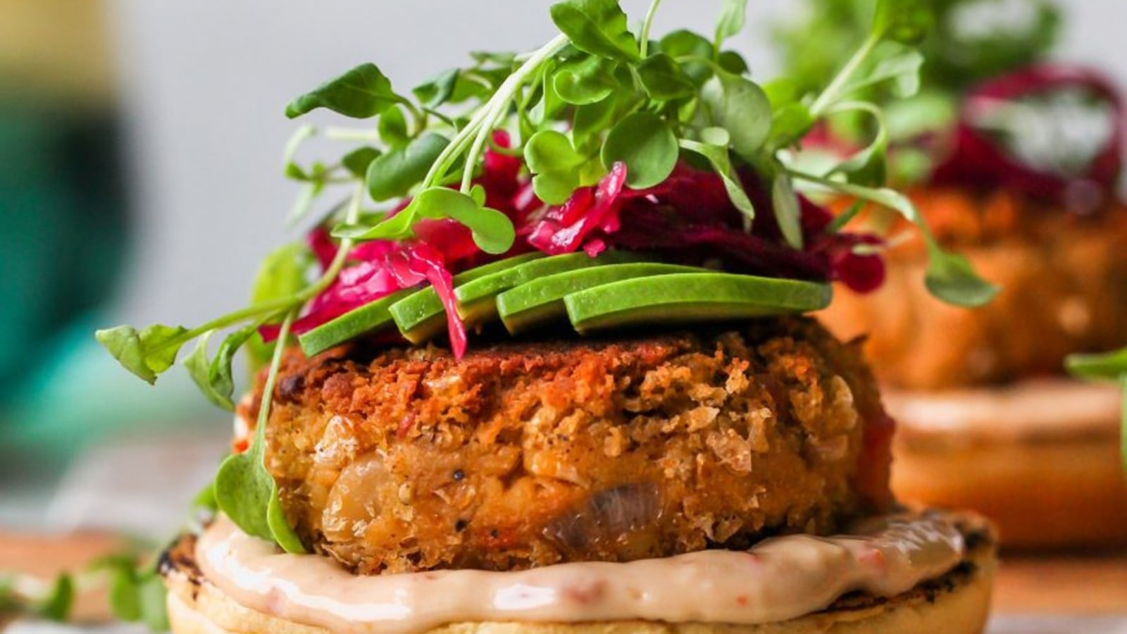 Image of Smoky White Bean Burgers with Tahini Special Sauce