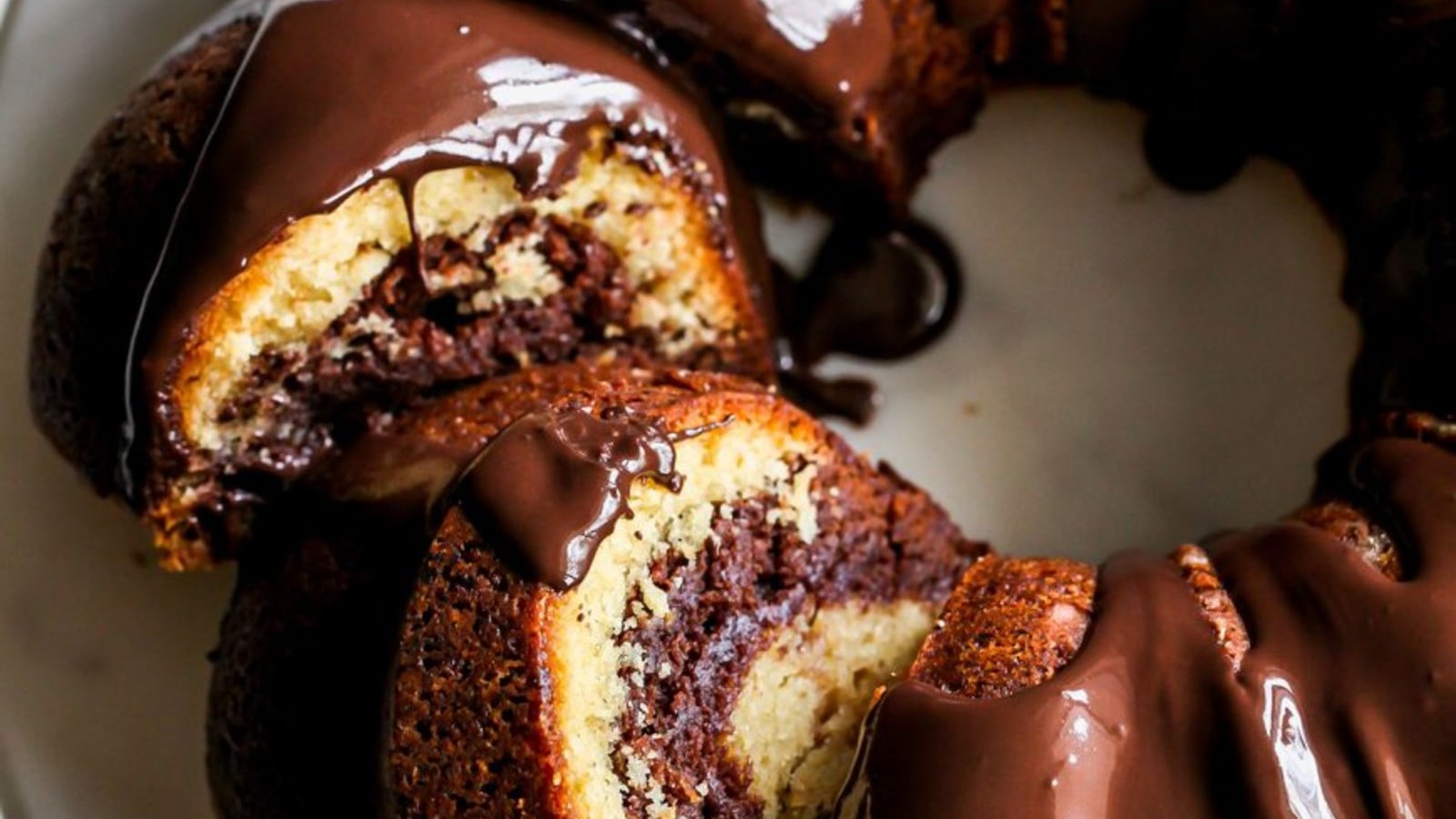 Image of Dark Chocolate Tahini Swirl Bundt Cake