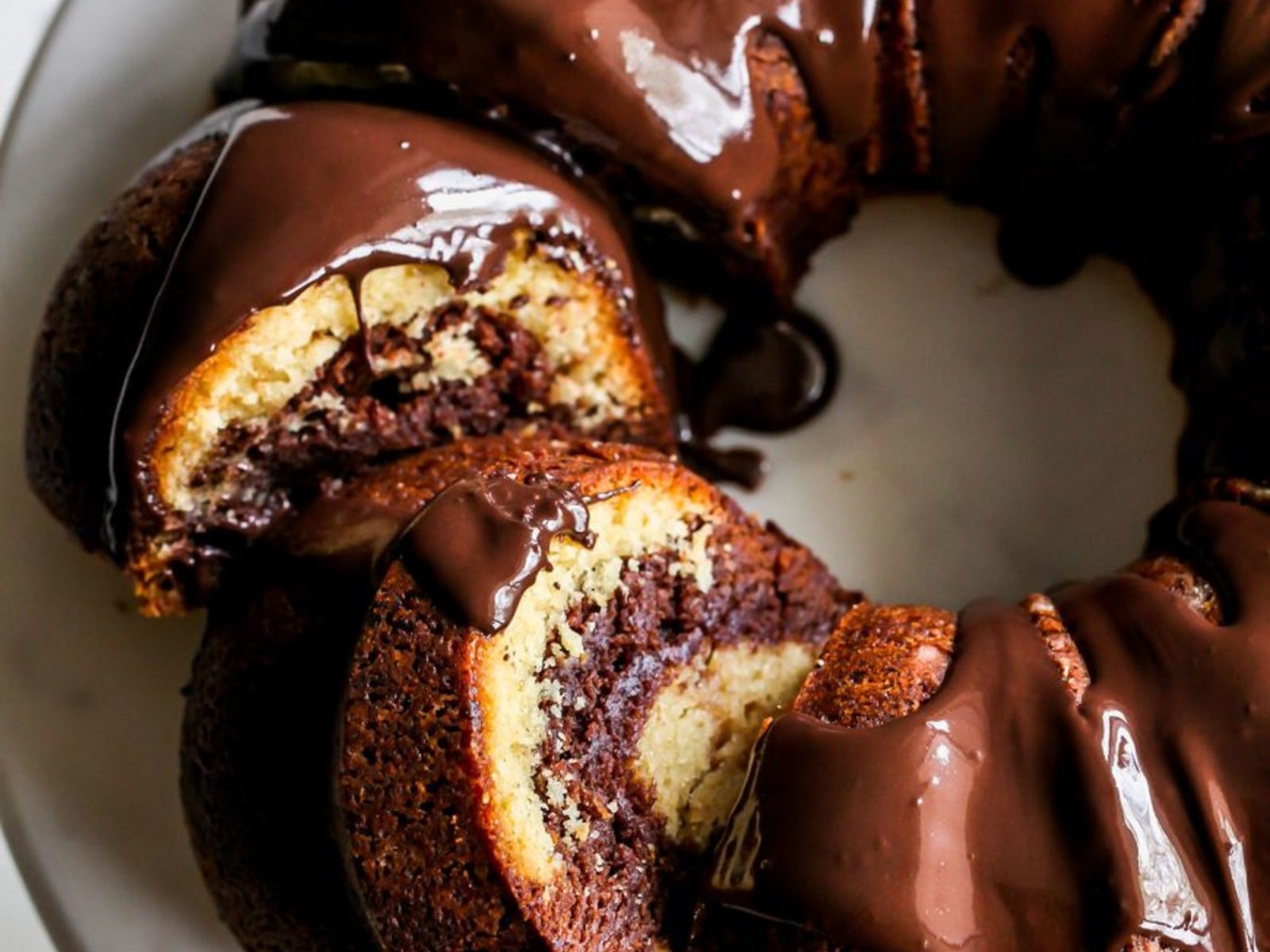 Dark Chocolate Tahini Swirl Bundt Cake - Soom Foods