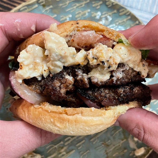 Image of Black and Blue Double Smash Burger