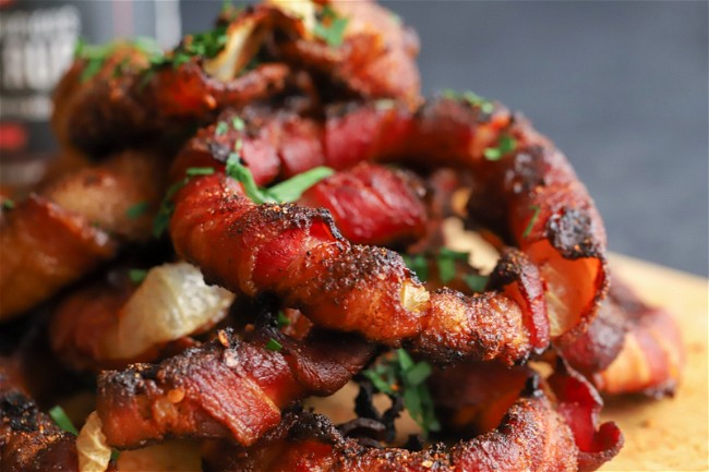 Image of Smoked Bacon Wrapped Onion Rings