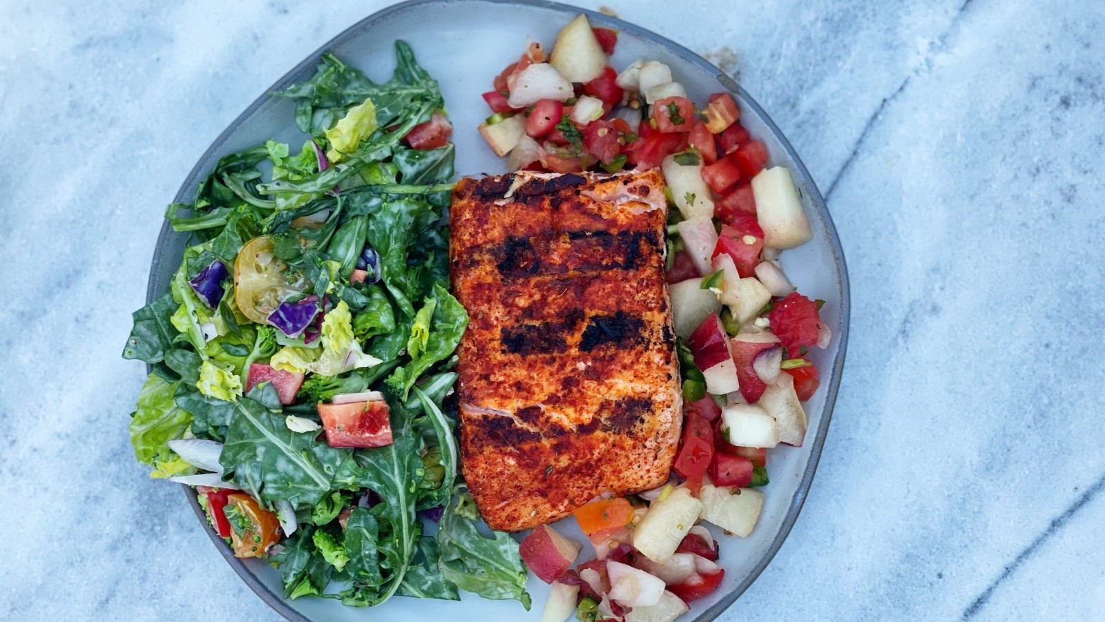 Image of Grilled Salmon with Summer Fruit Salsa