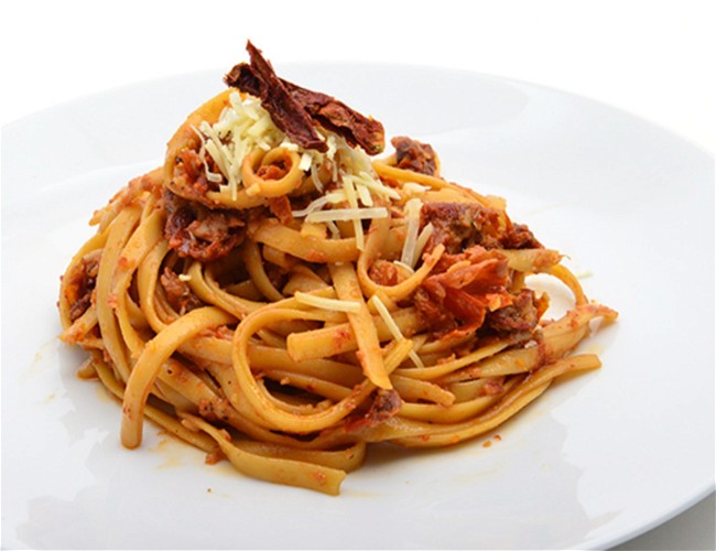 Image of Sun-Dried Tomatoes with Fettuccini