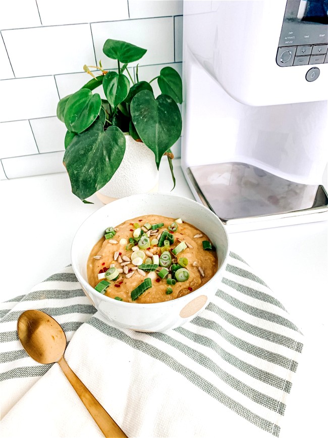 Image of Vegan Cauliflower Soup With Rosemary Olive Oil