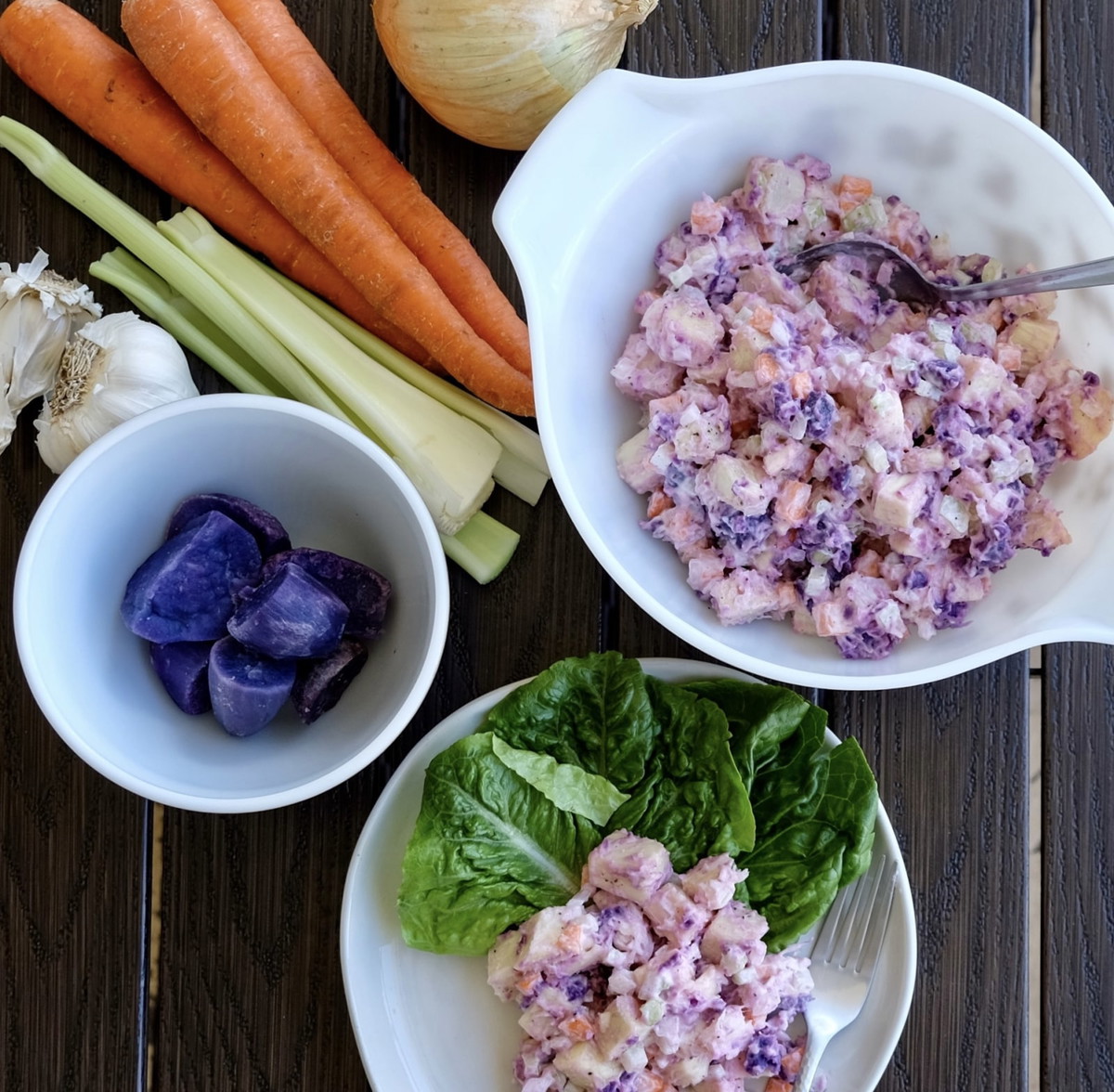 ʻUlu, Okinawan Sweet Potato, & Red Potato Salad