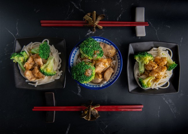 Image of Chicken and Broccoli Rice Noodle Bowls