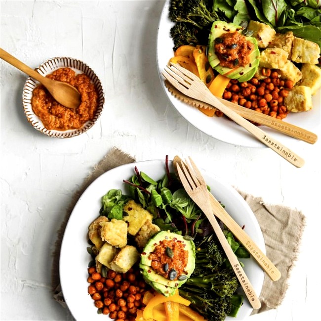 Image of Buddha Bowls with Pesto Tahini