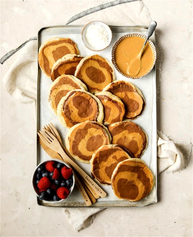 Image of Banana Marble Pancakes
