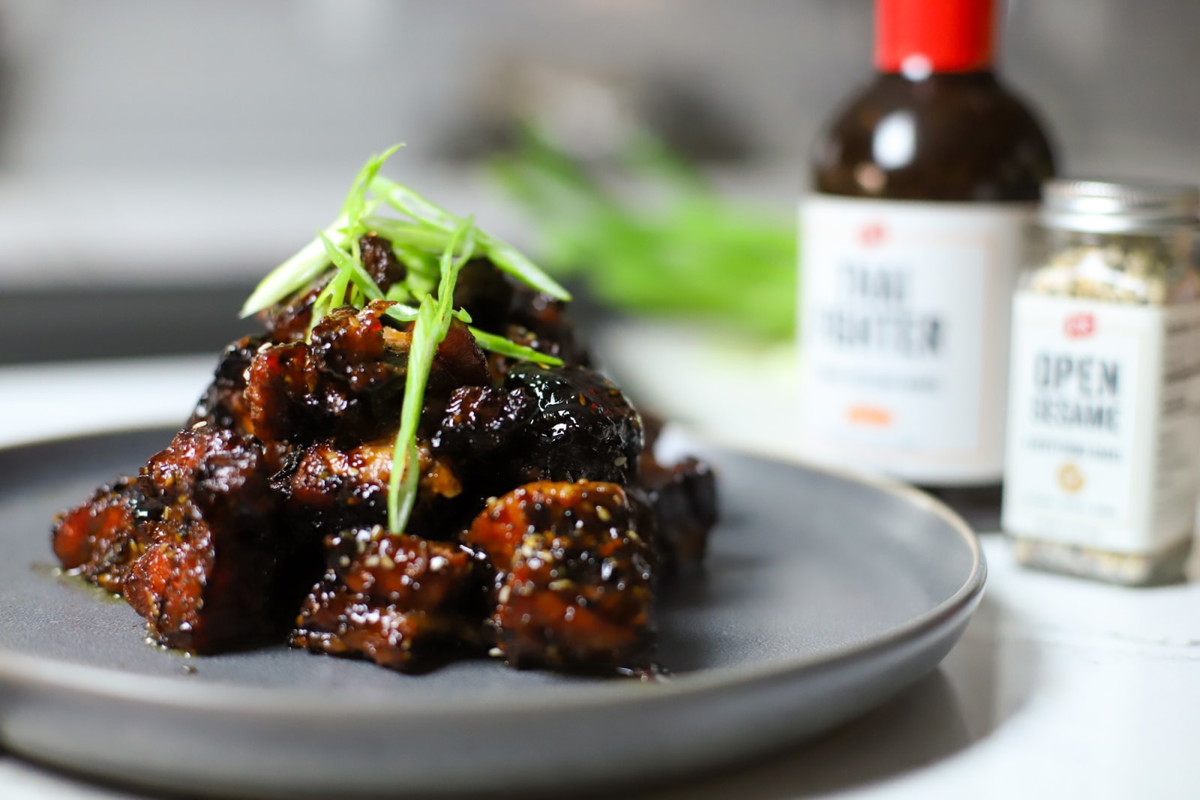 Ginger Teriyaki Pork Belly Burnt Ends