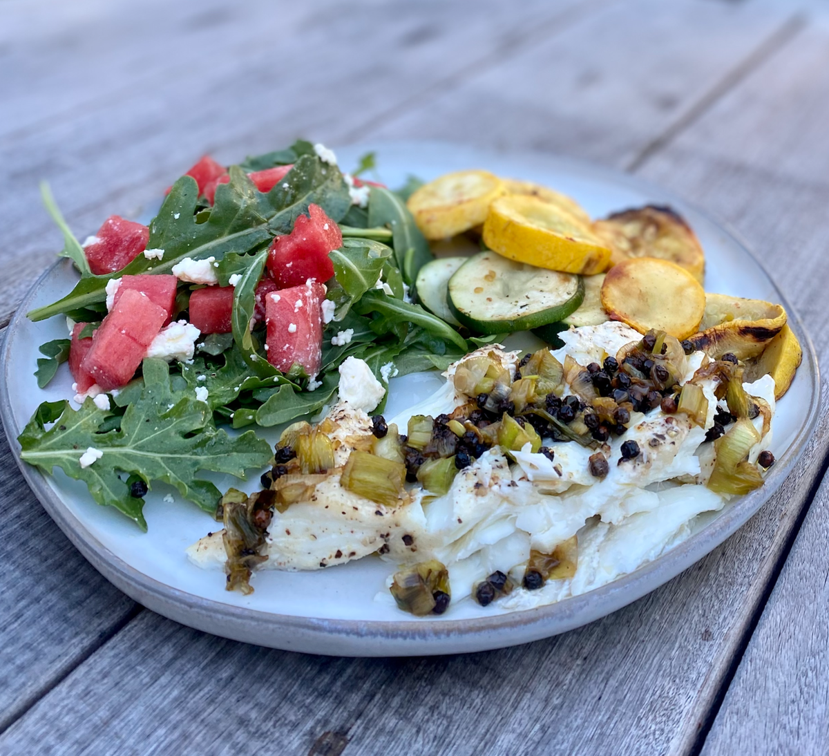 Halibut with Green Onions and Peppercorns