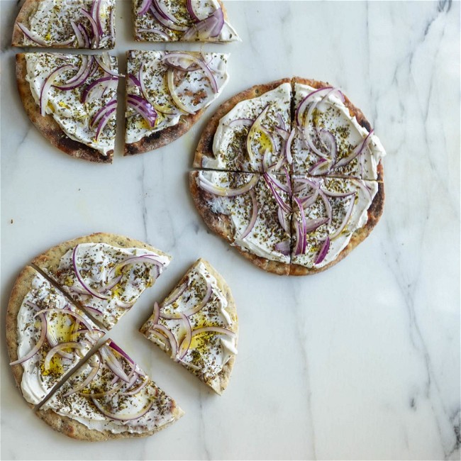 Image of Fennel and Marjoram Flatbreads with Labne and Onion