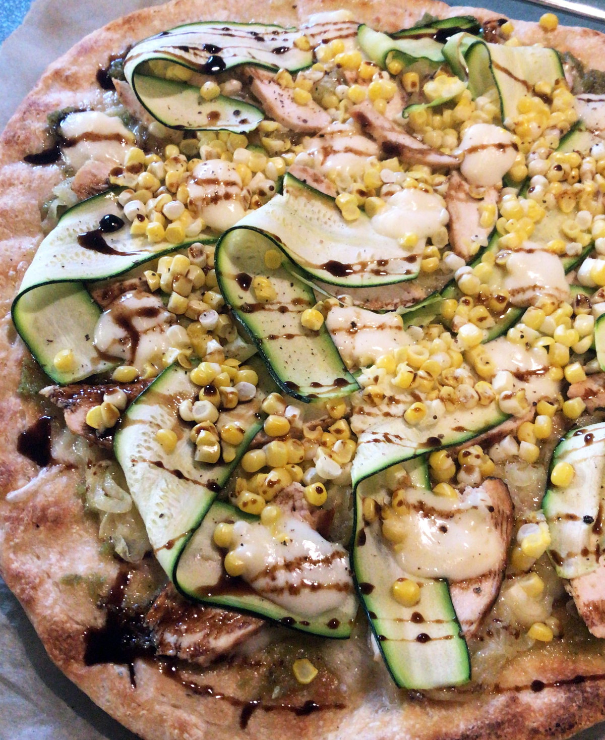 Zucchini Corn Pizza
