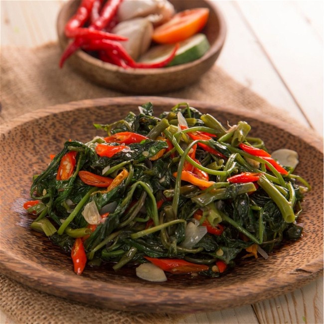 Image of Stir-fried water spinach (Kangkung belacan)