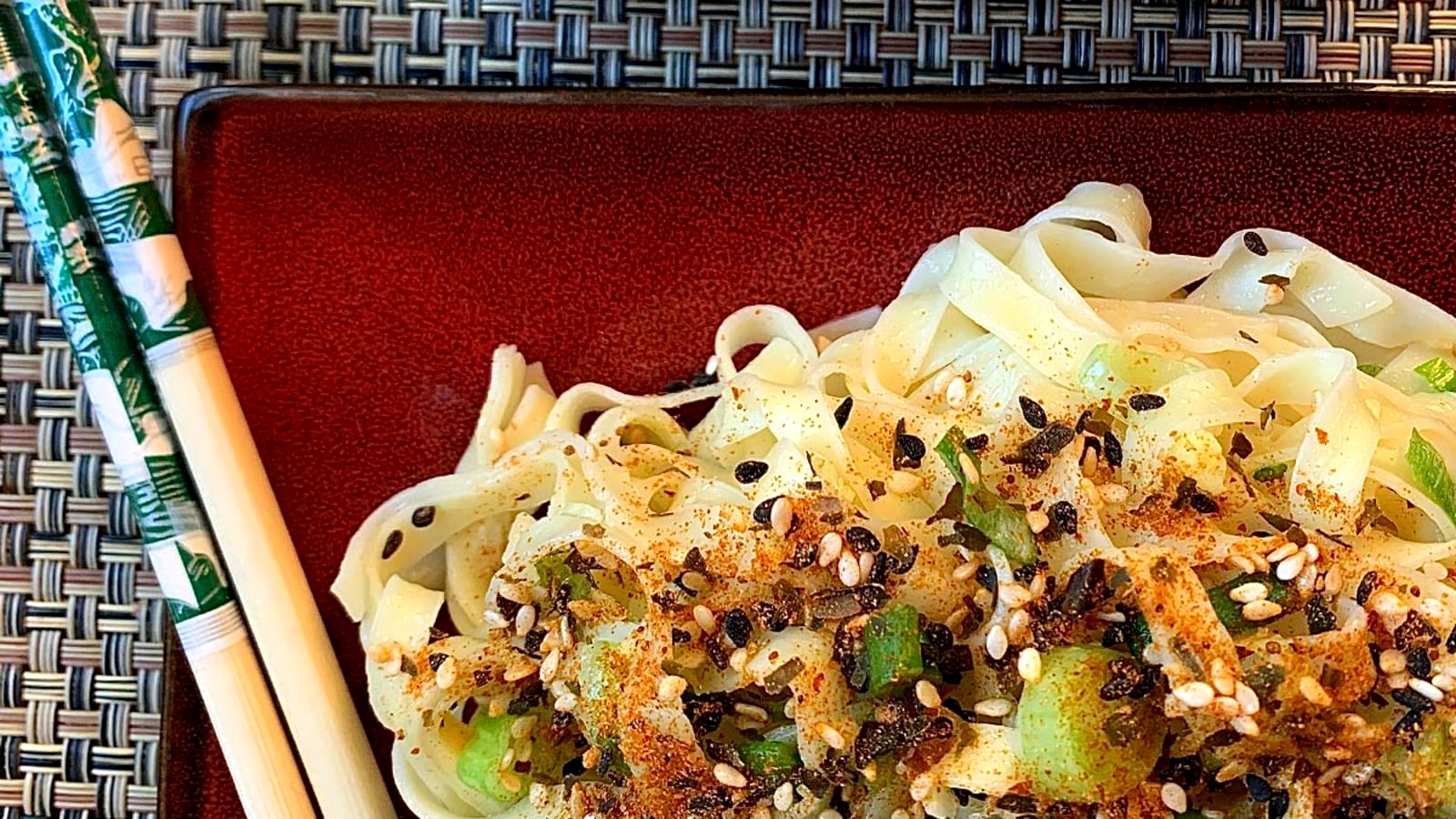 Image of Ginger Scallion Noodles with Spicy Seaweed Sprinkles