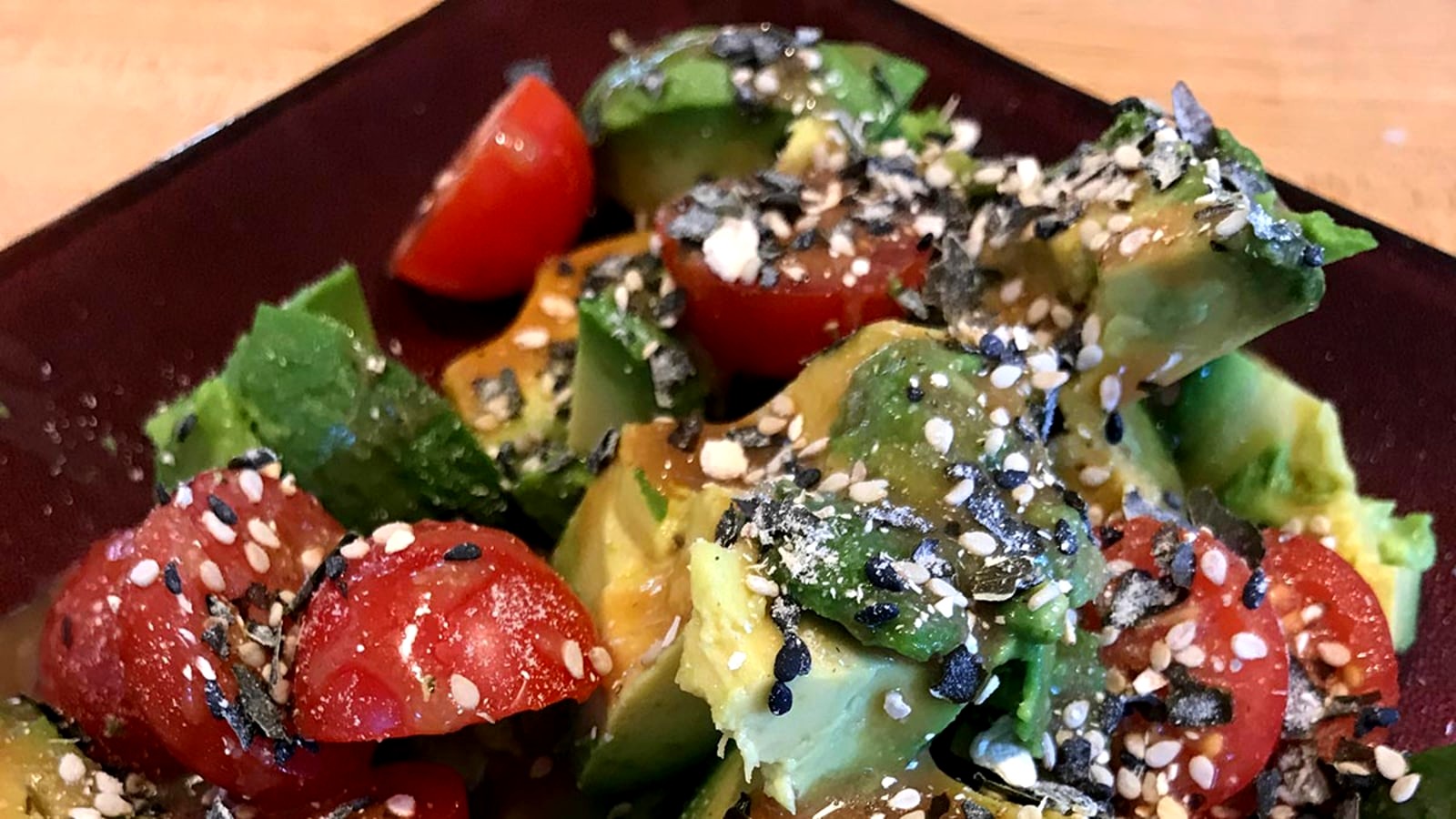 Image of Avocado & Tomato Salad with Miso Dressing and Bonito Sprinkle