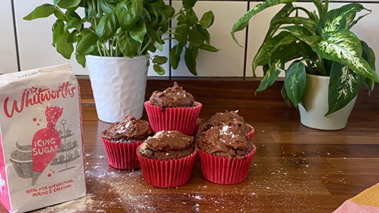 Image of Vegan Chocolate Cupcakes with Peanut Butter Icing