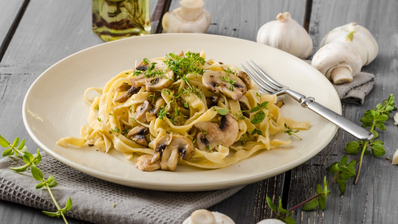 Image of Fettuccine in a Creamy Mushroom Sauce