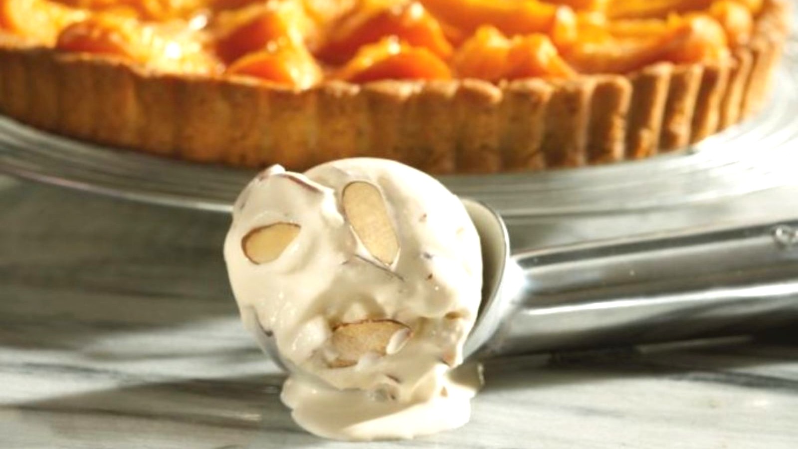Image of Glorious Apricot Tart with Roasted Almond Ice Cream