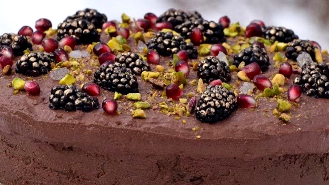 Image of Healthier Gluten Free Chocolate Raspberry Cheesecake