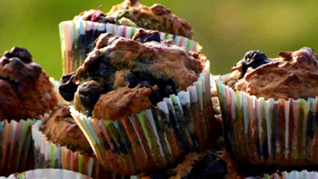 Image of Healthy Blueberry Banana Muffins