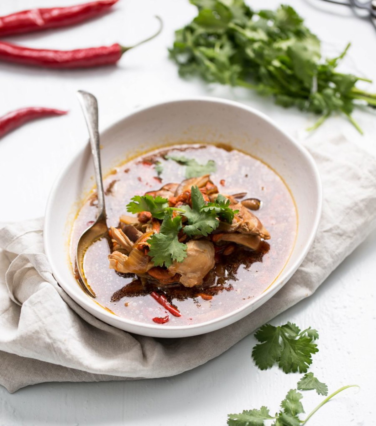 Goji berry and chicken soup