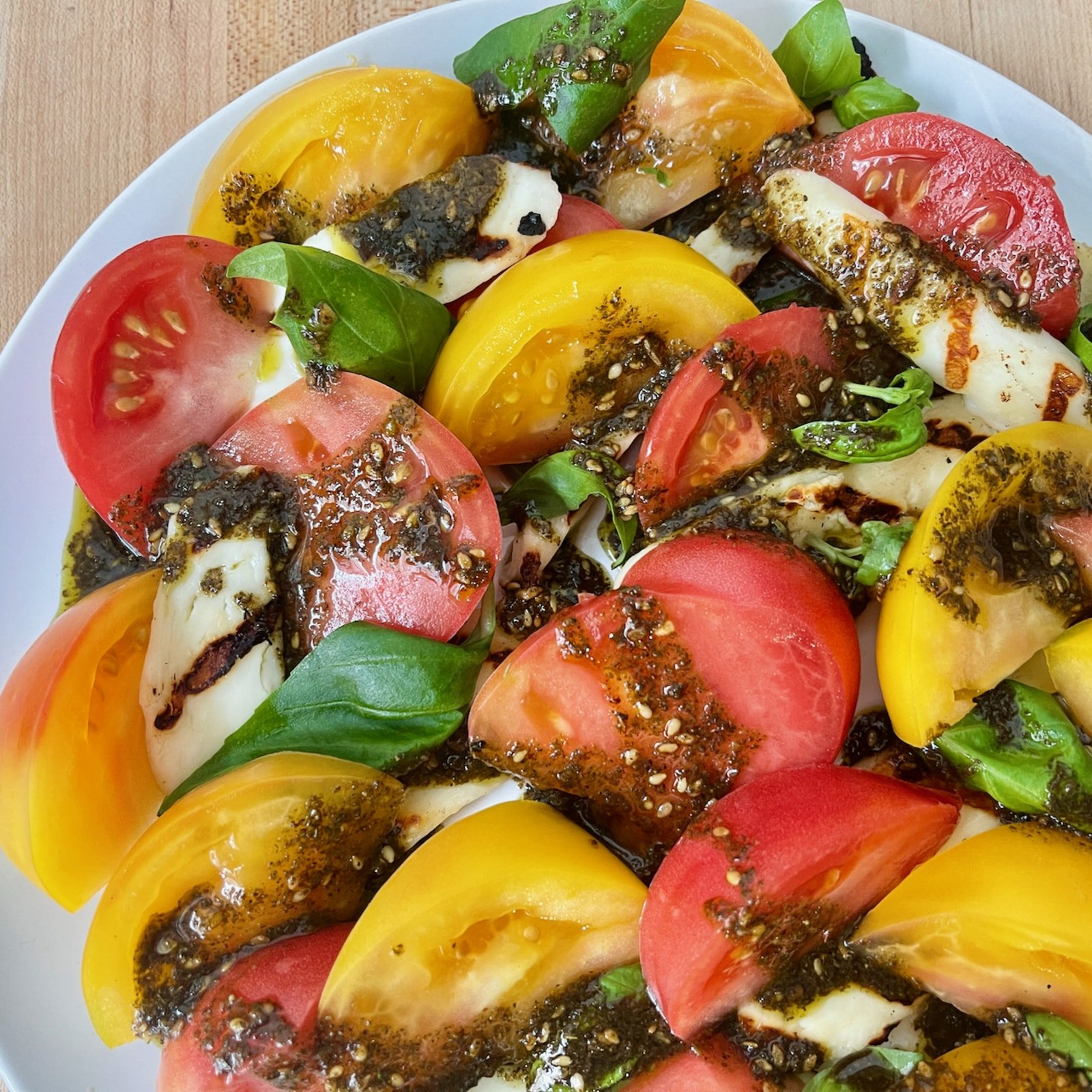 Heirloom Tomato and Grilled Haloumi Salad