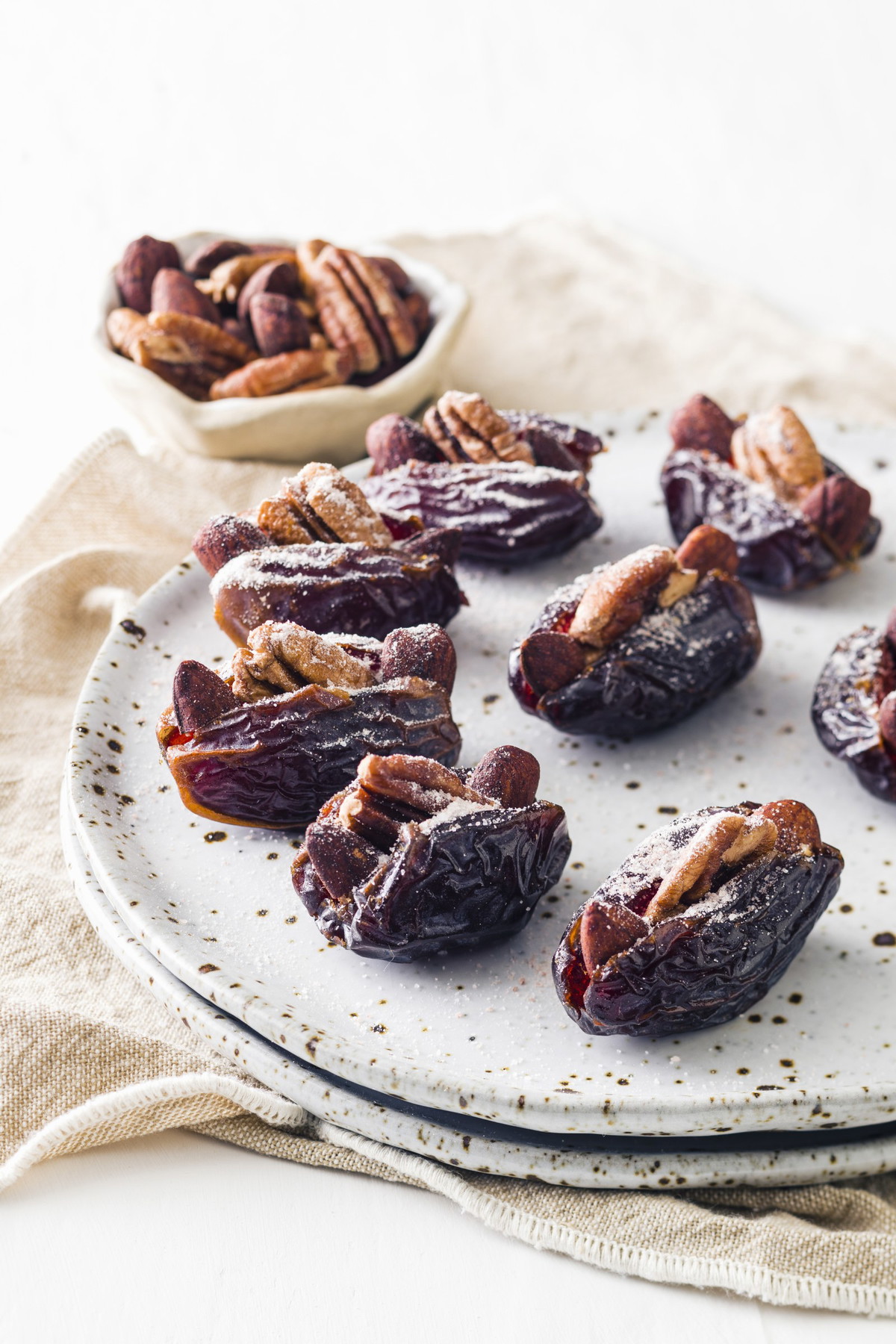 Tamari Stuffed Pecan Dates